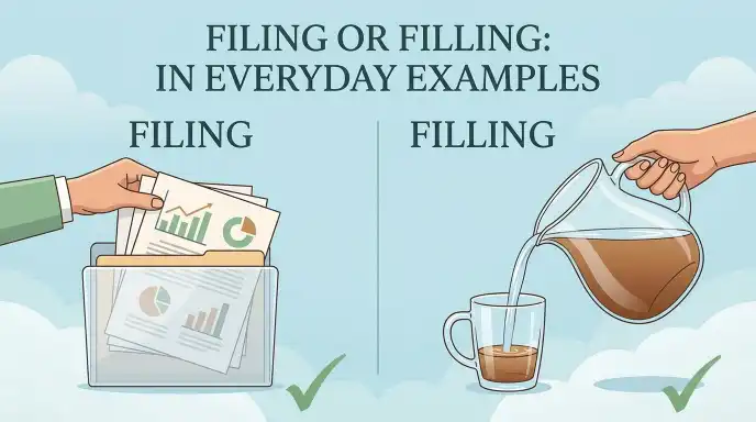 Filing or Filling in Everyday Examples