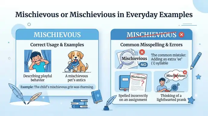Mischievous or Mischievious in Everyday Examples