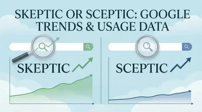 Skeptic or Sceptic : Google Trends & Usage Data