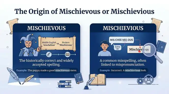 The Origin of Mischievous or Mischievious
