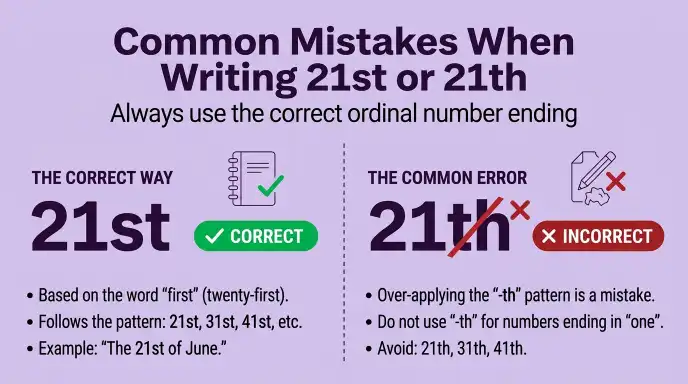 Common Mistakes When Writing 21st or 21th