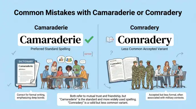 Common Mistakes with Camaraderie or Comradery