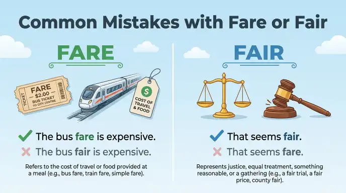 Common Mistakes with Fare or Fair
