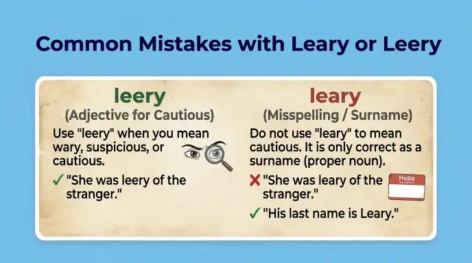 Common Mistakes with Leary or Leery