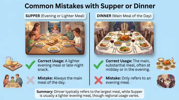 Common Mistakes with Supper or Dinner