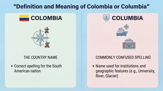 Definition and Meaning of Colombia or Columbia