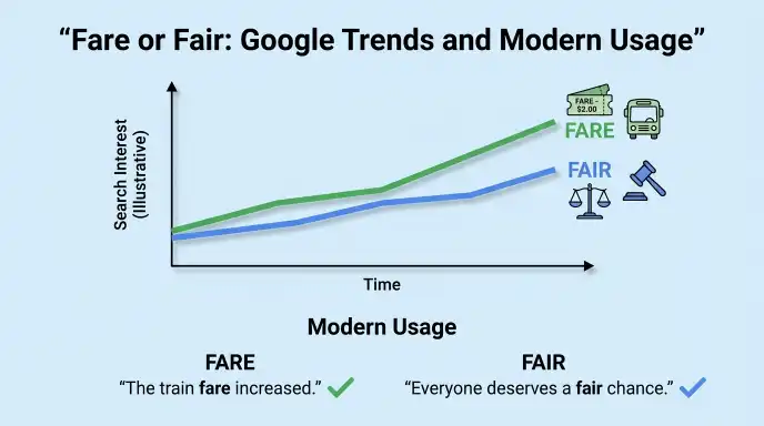 Fare or Fair: Google Trends and Modern Usage