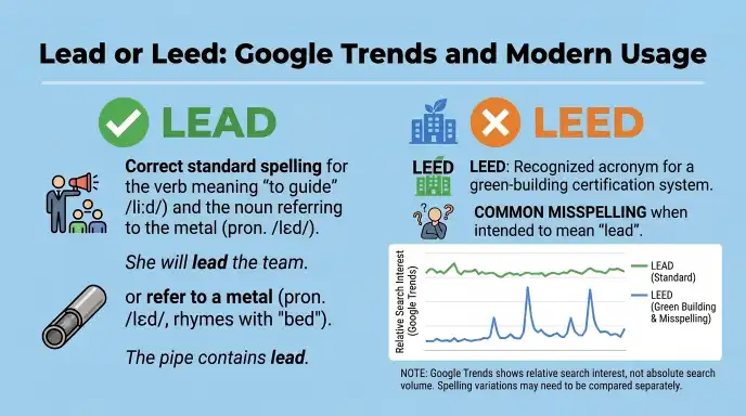 Lead or Leed: Google Trends and Modern Usage