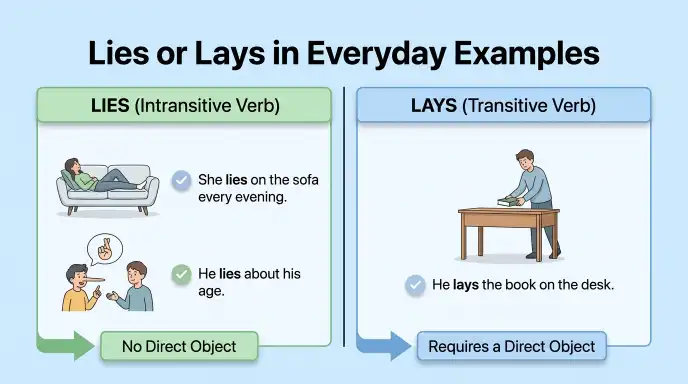 Lies or Lays in Everyday Examples