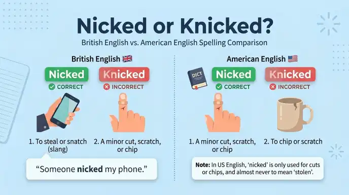 Nicked or Knicked: British English vs American English
