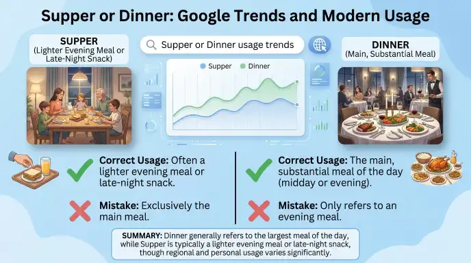 Supper or Dinner: Google Trends and Modern Usage