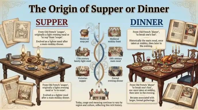 The Origin of Supper or Dinner