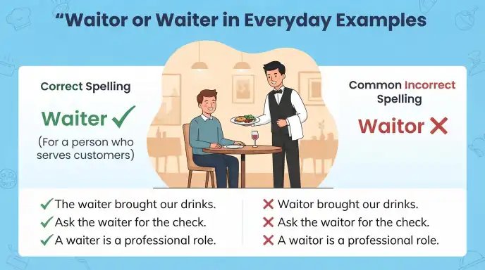 Waitor or Waiter in Everyday Examples