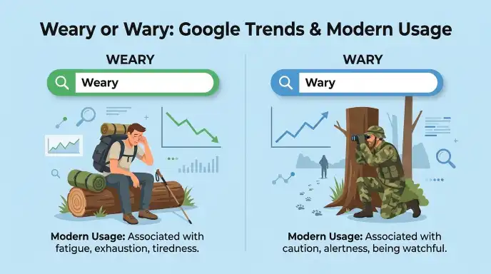 Weary or Wary: Google Trends & Modern Usage