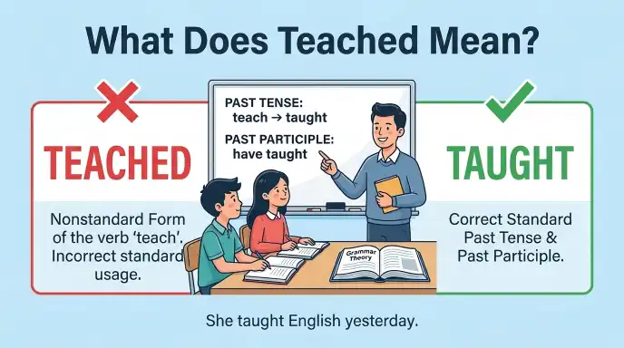 What Does Teached Mean?